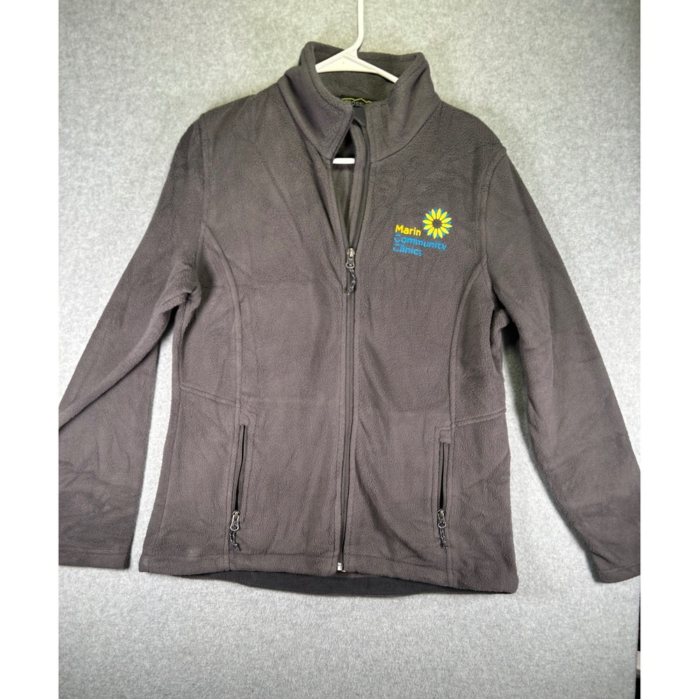 Crossland Womens Full Zip Fleece Jacket Gray Marin Community Clinics Large